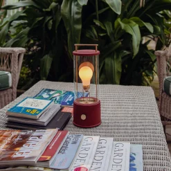 Tala bordlampe Muse Portable, rød, aluminium, E27 LED New