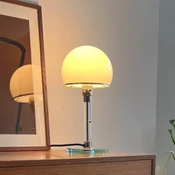 TECNOLUMEN Wagenfeld WG24 bordlampe med glassfot| Design- Og Hotellbelysning|Bordlamper
