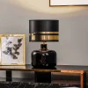 Argon Tekstil bordlampe Bodo, svart-gull| Bordlamper