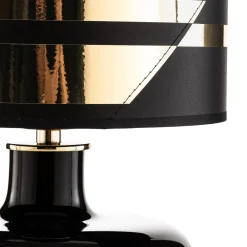 Argon Tekstil bordlampe Bodo, svart-gull| Bordlamper
