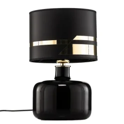 Argon Tekstil bordlampe Bodo, svart-gull| Bordlamper
