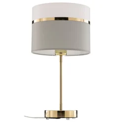 Argon Tekstil bordlampe Long hvit/grå/messing| Bordlamper