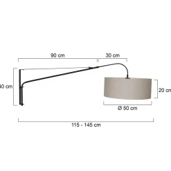 Steinhauer Tekstil-vegglampe Elegant Classy svart/gjørme Best