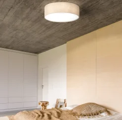 FISCHER & HONSEL Thor taklampe i tekstil, sand, Ø 60 cm| Design- Og Hotellbelysning|Taklamper