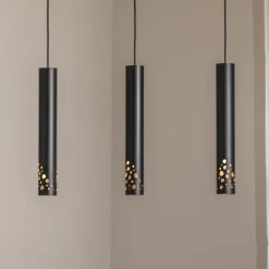 Luminex Tibia hengelampe, 3 lyskilder, lang, svart, stål, GU10| Pendellamper