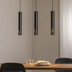 Luminex Tibia hengelampe, 3 lyskilder, lang, svart, stål, GU10| Pendellamper