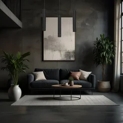 Luminex Tibia hengelampe, 3 lyskilder, lang, svart, stål, GU10| Pendellamper