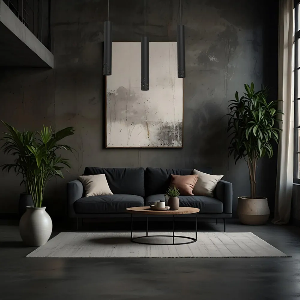 Luminex Tibia hengelampe, 3 lyskilder, lang, svart, stål, GU10| Pendellamper