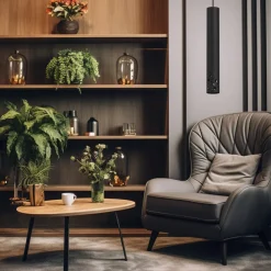 Luminex Tibia pendellampe, 1 lyskilde, svart, stål, GU10