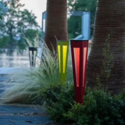 Les Jardins Tinka LED-solcellefakkel med sensor, 62 cm, grå| Solcellelamper Med Sensor|Utebelysning Med Sensor