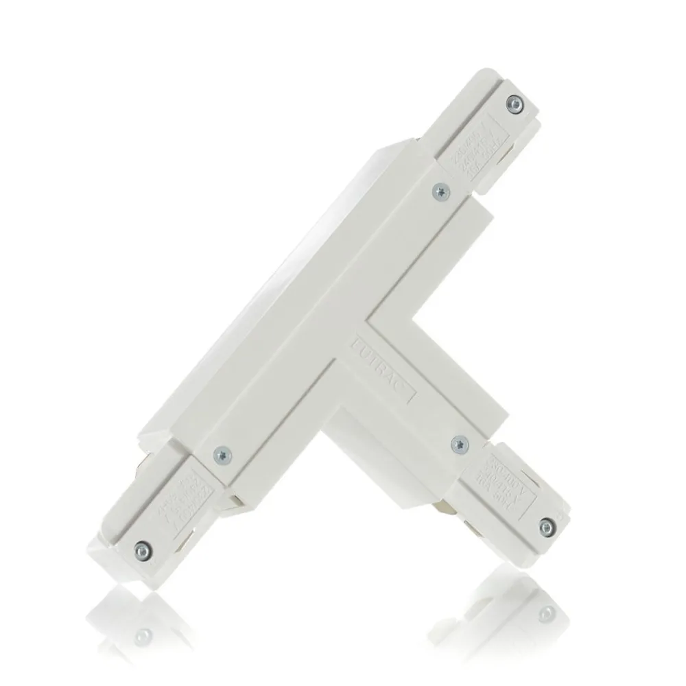 Eutrac T-kontakt installasjon jord utvendig høyre hvit| Skinnesystem