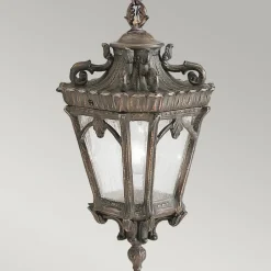 KICHLER Tournai utendørs pendellampe, Ø 19 cm, bronse, aluminium, glass| Pendellamper Utendørs