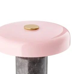 DESIGN BY US Trip LED oppladbar bordlampe, grå/rosa, marmor, glass, IP44| Dekorasjonsbelysning|Kommersiell Utebelysning