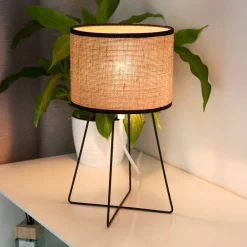 Duolla Trixi bordlampe med trådramme brun/svart, stoff