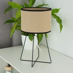 Duolla Trixi bordlampe med trådramme brun/svart, stoff