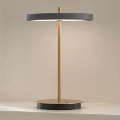 UMAGE LED oppladbar bordlampe Asteria Move antrasitt/messing 31 cm| Bordlamper