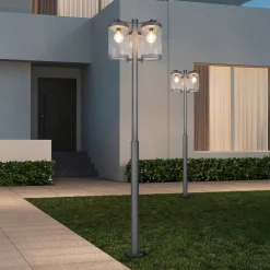 Trio Lighting Utelampe Sambesi, H 240 cm, antrasitt, skumringssensor Hot