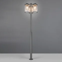 Trio Lighting Utelampe Sambesi, H 240 cm, antrasitt, skumringssensor Hot