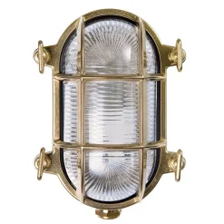 Moretti Luce Utend vegglampe Tortuga oval 17 cm nat.mess./klar| Vegglamper Utendørs