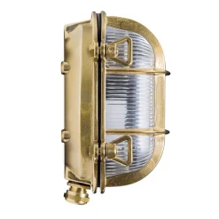 Moretti Luce Utend vegglampe Tortuga oval 17 cm nat.mess./klar| Vegglamper Utendørs