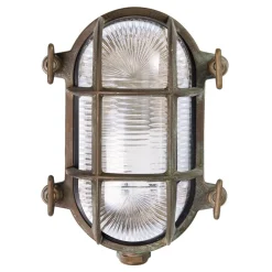 Moretti Luce Utend vegglampe Tortuga oval 17cm ant.mess./klar| Vegglamper Utendørs