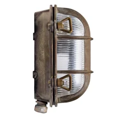 Moretti Luce Utend vegglampe Tortuga oval 17cm ant.mess./klar| Vegglamper Utendørs