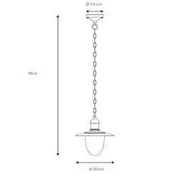 Lucide Utendørs hengelampe Aruba, svart Best