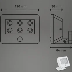 Briloner Utendørs LED-spot Kollig med sensor, IP54, hvit| Vegglamper Med Sensor|Utebelysning Med Sensor