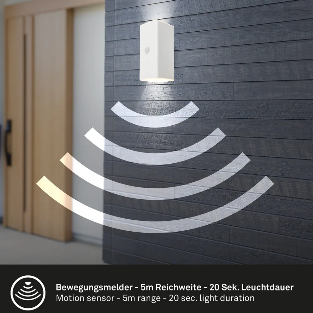 Briloner Utendørs LED-vegglampe 3788016, hvit, sensor, opp/ned Hot