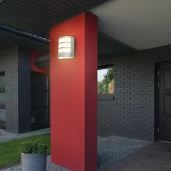 Briloner Utendørs LED-vegglampe 3795014, kromfarget, sensor, IP44 New