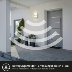 Briloner Utendørs LED-vegglampe 3795014, kromfarget, sensor, IP44 New