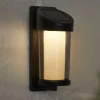 STAR TRADING Utendørs LED-vegglampe Alippa, svart Høyde 21 cm metall| Solcellelamper