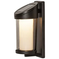 STAR TRADING Utendørs LED-vegglampe Alippa, svart Høyde 21 cm metall| Solcellelamper