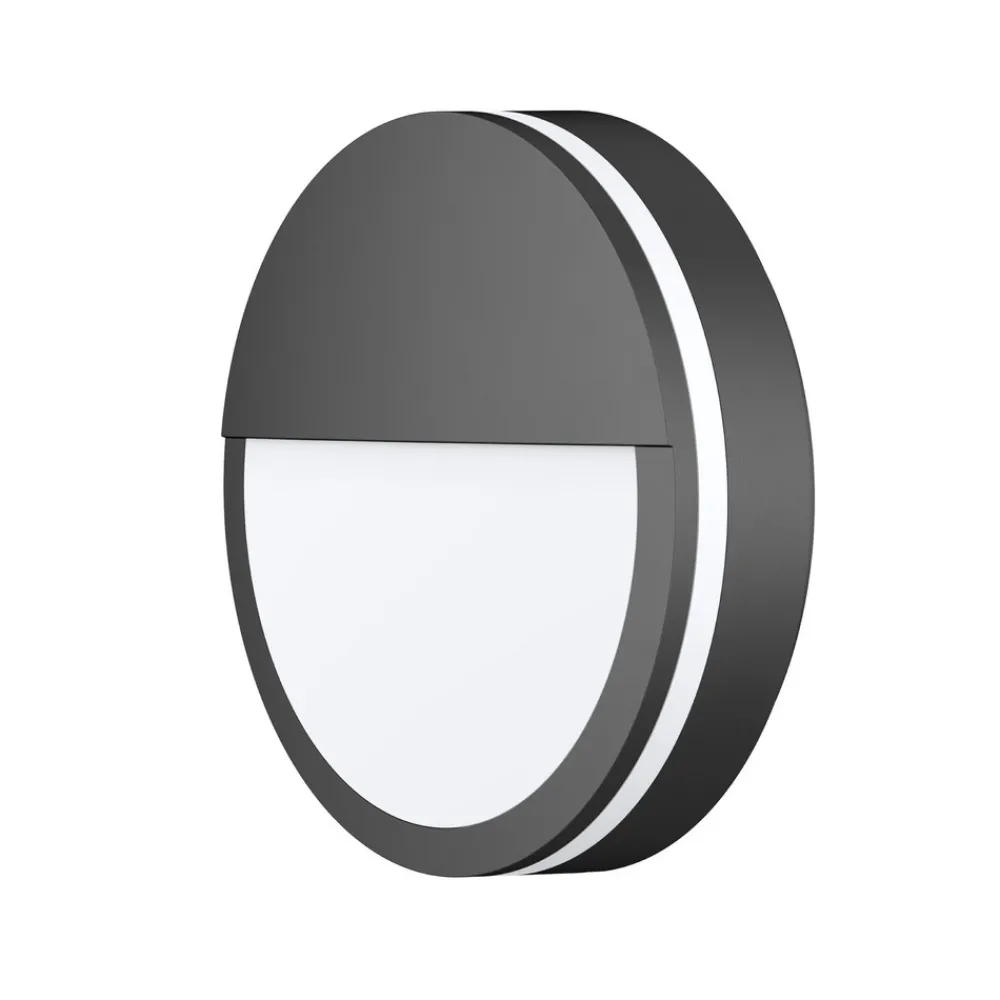 CMD Utendørs LED-vegglampe 9085, antrasitt, Ø 25 cm, linse| Led-Utendørs