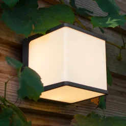 LUTEC Utendørs LED-vegglampe Doblo terning 15 cm 3 000 K| Vegglamper Utendørs