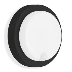 Telefunken Utendørs LED-vegglampe Dortmund Ø17cm svart| Vegglamper Med Sensor