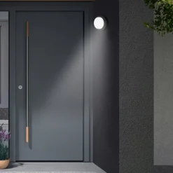 Telefunken Utendørs LED-vegglampe Dortmund Ø17cm svart| Vegglamper Med Sensor