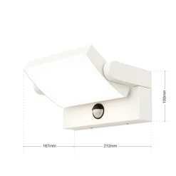 ORION Utendørs LED-vegglampe Ginger med sensor hvit IP54 Clearance