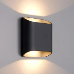 LCD Utendørs LED-vegglampe, grafitt, opp & ned, CCT, dimbar, aluminium