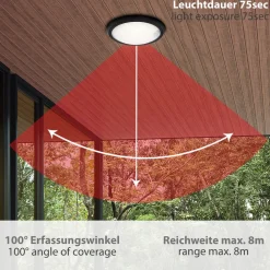 Briloner Utendørs LED-vegglampe Helsinki sensor IP44 svart Clearance