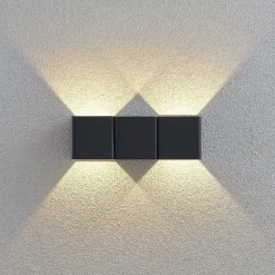Lindby Utendørs LED-vegglampe Niklas, kantet
