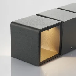 Lindby Utendørs LED-vegglampe Niklas, kantet