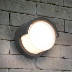 Reality Leuchten Utendørs LED-vegglampe Puno, IP54, rund Clearance