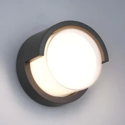 Reality Leuchten Utendørs LED-vegglampe Puno, IP54, rund Clearance