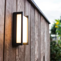 LUTEC Utendørs LED-vegglampe Qubo, 11 cm x 22 cm| Kommersiell Utebelysning|Vegglamper Utendørs