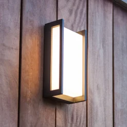 LUTEC Utendørs LED-vegglampe Qubo, 11 cm x 22 cm| Kommersiell Utebelysning|Vegglamper Utendørs