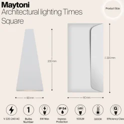 Maytoni Utendørs LED-vegglampe Times Square hvit Hot