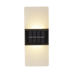 STAR TRADING Utendørs LED-vegglampe Wally, 20x8 cm hvit frostet CCT| Solcellelamper