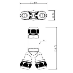 Deko-Light Utendørs multi-Y-kabelforb for 3 kabler, 4-14 mm| Elektromateriell|Tilbehør