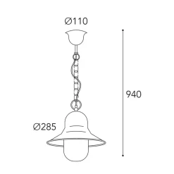 Moretti Luce Utendørs pendellampe Campanula 2094, antikk messing, Ø 29 cm, IP44| Pendellamper Utendørs